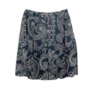 Talbots Paisley Pleated Whimsical Skirt Lined BOHO Peasent Size 12 NWT